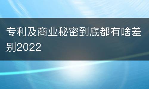 专利及商业秘密到底都有啥差别2022