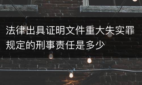 法律出具证明文件重大失实罪规定的刑事责任是多少