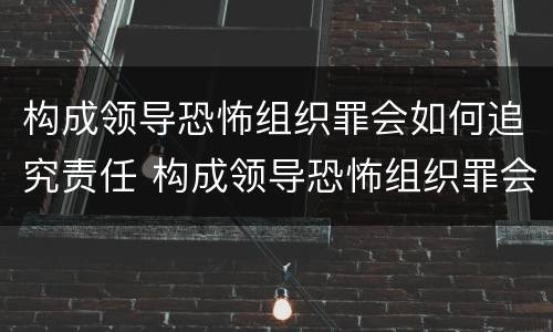 构成领导恐怖组织罪会如何追究责任 构成领导恐怖组织罪会如何追究责任呢