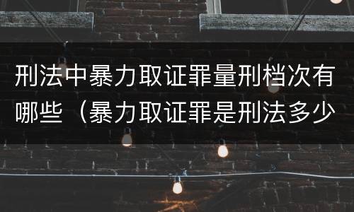 刑法中暴力取证罪量刑档次有哪些（暴力取证罪是刑法多少条）
