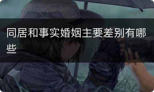 同居和事实婚姻主要差别有哪些