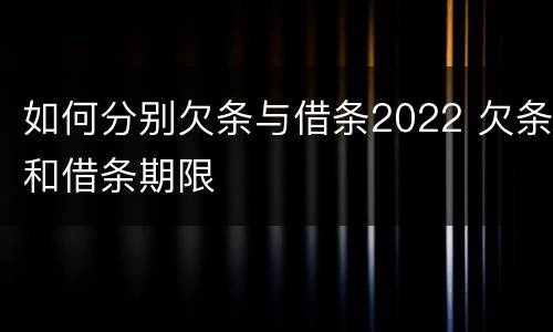 如何分别欠条与借条2022 欠条和借条期限