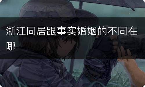 浙江同居跟事实婚姻的不同在哪