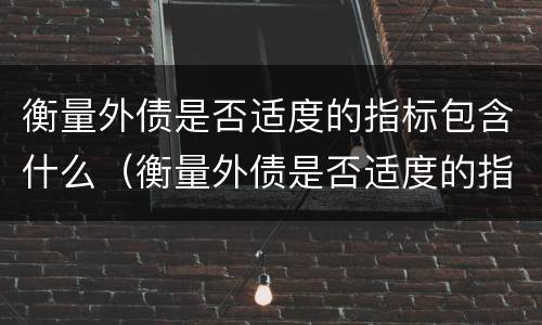 衡量外债是否适度的指标包含什么（衡量外债是否适度的指标包含什么意思）