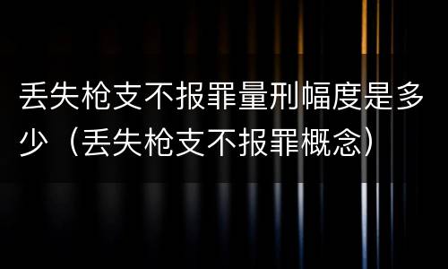 丢失枪支不报罪量刑幅度是多少（丢失枪支不报罪概念）