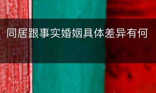 同居跟事实婚姻具体差异有何