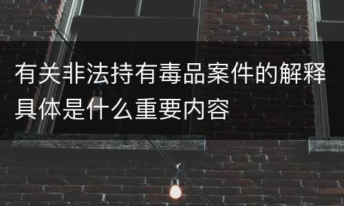 有关非法持有毒品案件的解释具体是什么重要内容