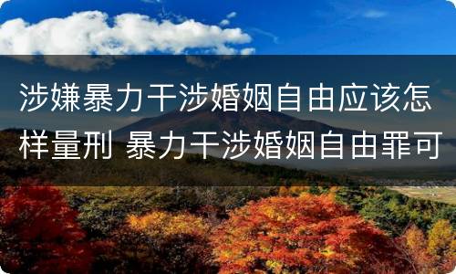 涉嫌暴力干涉婚姻自由应该怎样量刑 暴力干涉婚姻自由罪可以刑事和解吗