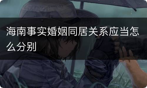 海南事实婚姻同居关系应当怎么分别