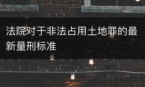 法院对于非法占用土地罪的最新量刑标准