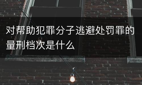 对帮助犯罪分子逃避处罚罪的量刑档次是什么