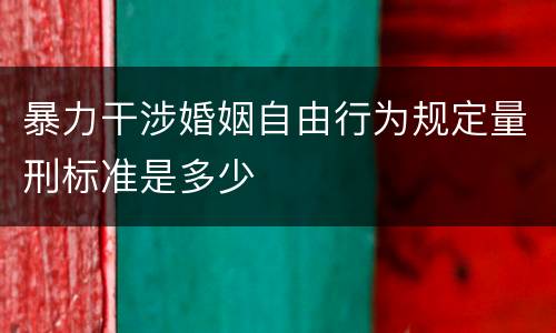 暴力干涉婚姻自由行为规定量刑标准是多少
