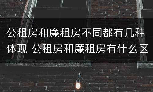公租房和廉租房不同都有几种体现 公租房和廉租房有什么区别呢