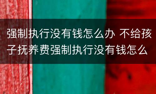 强制执行没有钱怎么办 不给孩子抚养费强制执行没有钱怎么办