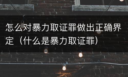 怎么对暴力取证罪做出正确界定（什么是暴力取证罪）