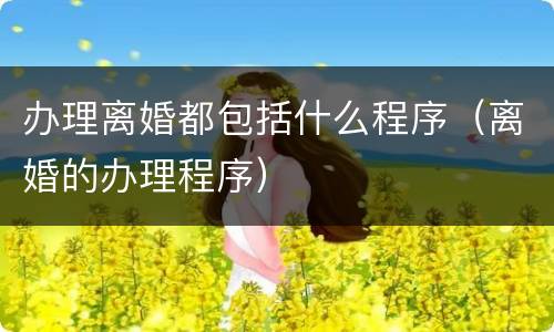办理离婚都包括什么程序（离婚的办理程序）