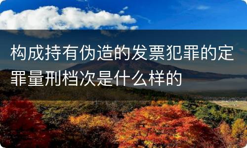 构成持有伪造的发票犯罪的定罪量刑档次是什么样的