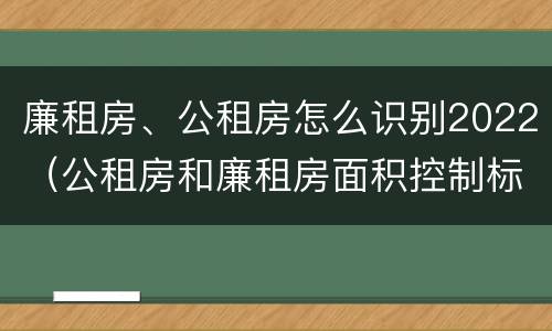 廉租房、公租房怎么识别2022（公租房和廉租房面积控制标准）