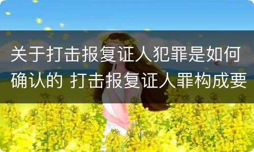 关于打击报复证人犯罪是如何确认的 打击报复证人罪构成要件