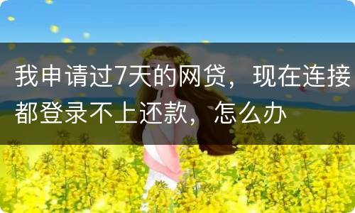 我申请过7天的网贷，现在连接都登录不上还款，怎么办