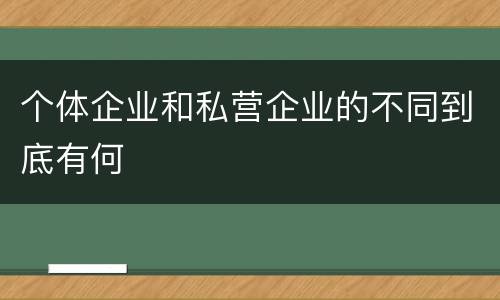 个体企业和私营企业的不同到底有何