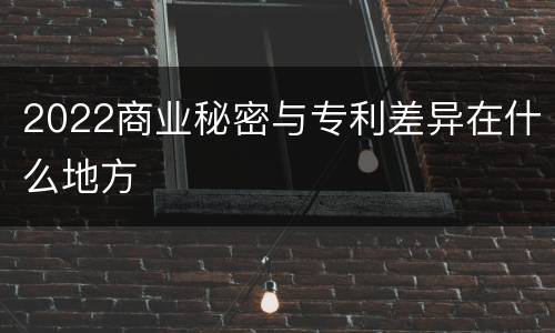 2022商业秘密与专利差异在什么地方