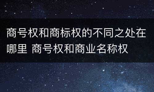 商号权和商标权的不同之处在哪里 商号权和商业名称权