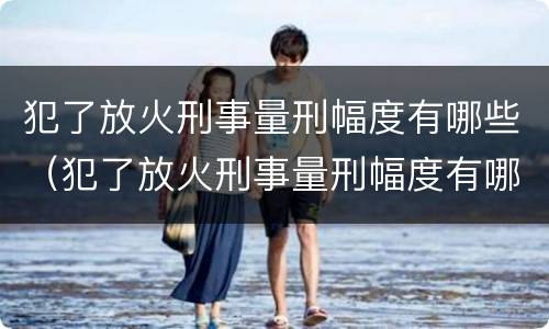 犯了放火刑事量刑幅度有哪些（犯了放火刑事量刑幅度有哪些规定）
