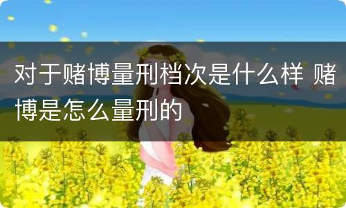 对于赌博量刑档次是什么样 赌博是怎么量刑的