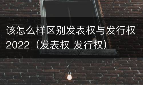 该怎么样区别发表权与发行权2022（发表权 发行权）