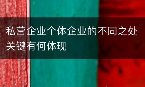私营企业个体企业的不同之处关键有何体现