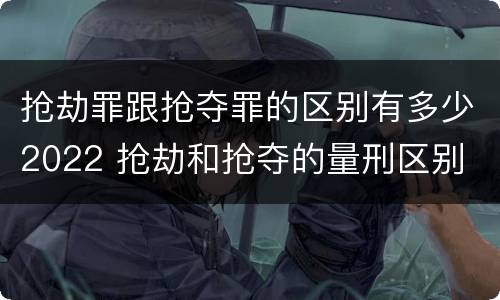 抢劫罪跟抢夺罪的区别有多少2022 抢劫和抢夺的量刑区别