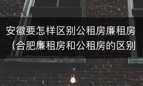 安徽要怎样区别公租房廉租房（合肥廉租房和公租房的区别）