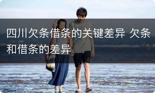 四川欠条借条的关键差异 欠条和借条的差异