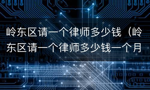 岭东区请一个律师多少钱（岭东区请一个律师多少钱一个月）