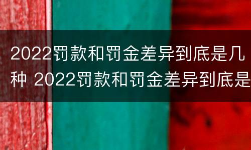 2022罚款和罚金差异到底是几种 2022罚款和罚金差异到底是几种类型