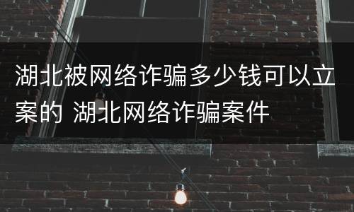 湖北被网络诈骗多少钱可以立案的 湖北网络诈骗案件