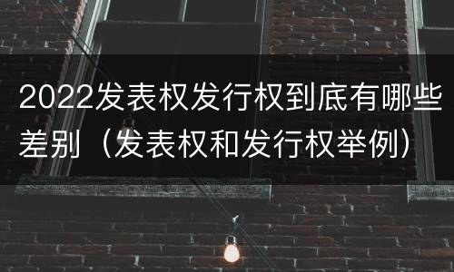 2022发表权发行权到底有哪些差别（发表权和发行权举例）