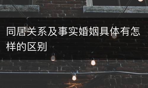 同居关系及事实婚姻具体有怎样的区别