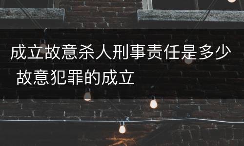 成立故意杀人刑事责任是多少 故意犯罪的成立