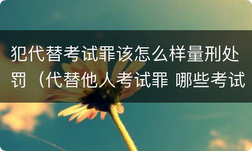 犯代替考试罪该怎么样量刑处罚（代替他人考试罪 哪些考试）