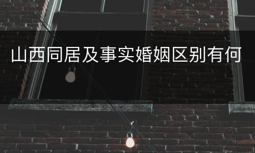 山西同居及事实婚姻区别有何