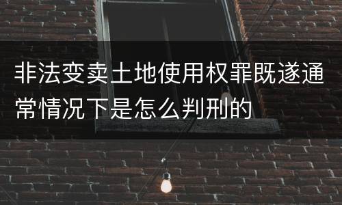 非法变卖土地使用权罪既遂通常情况下是怎么判刑的