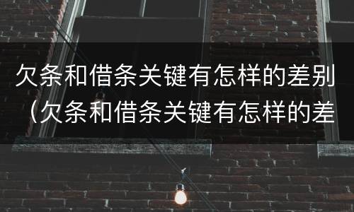 欠条和借条关键有怎样的差别（欠条和借条关键有怎样的差别呢）
