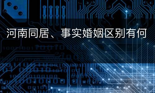 河南同居、事实婚姻区别有何