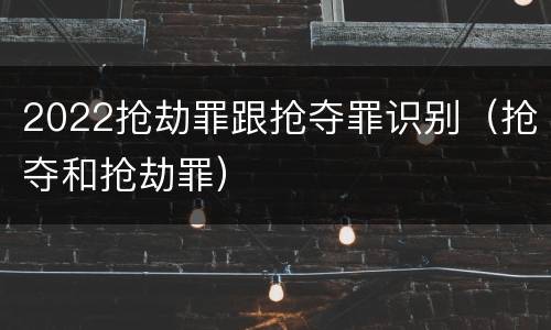 2022抢劫罪跟抢夺罪识别（抢夺和抢劫罪）