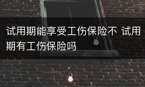 试用期能享受工伤保险不 试用期有工伤保险吗