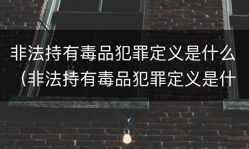 非法持有毒品犯罪定义是什么（非法持有毒品犯罪定义是什么意思）