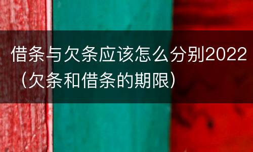 借条与欠条应该怎么分别2022（欠条和借条的期限）