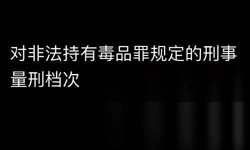 对非法持有毒品罪规定的刑事量刑档次